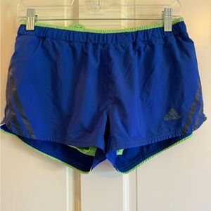 Adidas Blue and Green Athletic Shorts